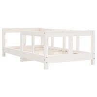 Kinderbedframe 70x140 cm massief grenenhout wit 3