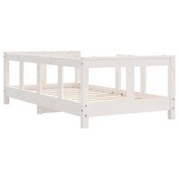 Kinderbedframe 70x140 cm massief grenenhout wit 6