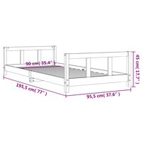 Kinderbedframe 90x190 cm massief grenenhout 9