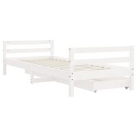 Kinderbedframe met lades 80x200 cm massief grenenhout wit 7