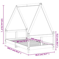 Kinderbedframe 80x160 cm massief grenenhout wit 9