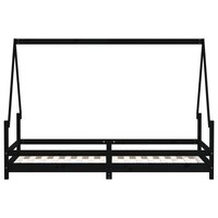 Kinderbedframe 80x200 cm massief grenenhout zwart 5