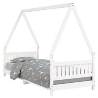 Kinderbedframe 80x200 cm massief grenenhout wit 2