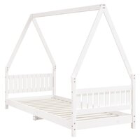 Kinderbedframe 80x200 cm massief grenenhout wit 3