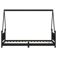 Kinderbedframe 80x200 cm massief grenenhout zwart 4