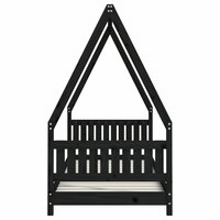 Kinderbedframe 80x200 cm massief grenenhout zwart 5