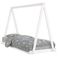 Kinderbedframe 80x200 cm massief grenenhout wit 2