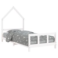 Kinderbedframe 90x190 cm massief grenenhout wit 2