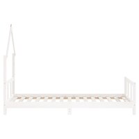 Kinderbedframe 90x190 cm massief grenenhout wit 5