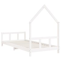 Kinderbedframe 90x190 cm massief grenenhout wit 6