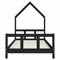 Kinderbedframe 90x190 cm massief grenenhout zwart 4