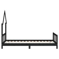 Kinderbedframe 90x190 cm massief grenenhout zwart 5
