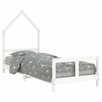 Kinderbedframe 80x200 cm massief grenenhout wit 2