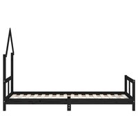 Kinderbedframe 80x200 cm massief grenenhout zwart 5