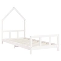 Kinderbedframe 90x200 cm massief grenenhout wit 3
