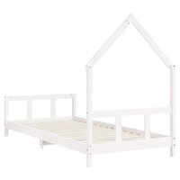 Kinderbedframe 90x200 cm massief grenenhout wit 6