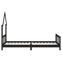 Kinderbedframe 90x200 cm massief grenenhout zwart 5