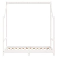 Kinderbedframe 70x140 cm massief grenenhout wit 4