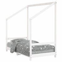 Kinderbedframe 80x160 cm massief grenenhout wit 2