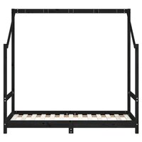 Kinderbedframe 80x160 cm massief grenenhout zwart 4