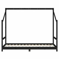 Kinderbedframe 90x190 cm massief grenenhout zwart 4