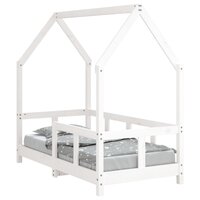 Kinderbedframe 70x140 cm massief grenenhout wit 2