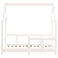 Kinderbedframe 70x140 cm massief grenenhout wit 4