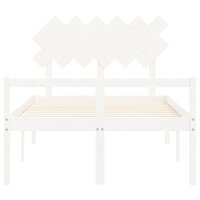 Seniorenbed met hoofdbord massief hout wit 6