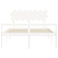 Seniorenbed met hoofdbord massief hout wit 6