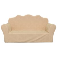 Kinderbank 2-zits zacht pluche cr&egrave;mekleurig 3