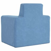 Kinderbank zacht pluche blauw 5