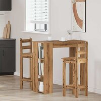 Bartafel met schap 102x50x103,5cm bewerkt hout artisanaal eiken 3