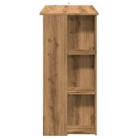 Bartafel met schap 102x50x103,5cm bewerkt hout artisanaal eiken 5