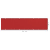 Balkonscherm 120x500 cm HDPE rood 5
