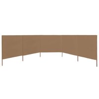Windscherm 5-panelen 600x120 cm stof taupe 3