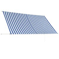 Luifel uittrekbaar 300x150 cm blauw en wit 4