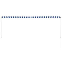 Luifel uittrekbaar 350x150 cm blauw en wit 4