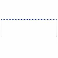 Luifel uittrekbaar 400x150 cm blauw en wit 4