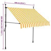 Luifel handmatig uitschuifbaar met LED 100 cm wit en oranje 8