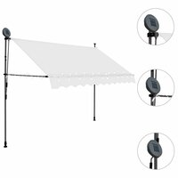 Luifel handmatig uitschuifbaar met LED 250 cm cr&egrave;mekleurig 3