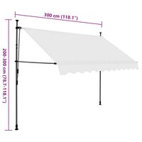 Luifel handmatig uitschuifbaar met LED 300 cm cr&egrave;mekleurig 8
