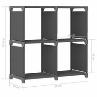 Kast met 4 vakken 69x30x72,5 cm stof grijs 8