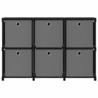 Kast met 6 vakken met boxen 103x30x72,5 cm stof zwart 2