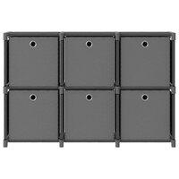 Kast met 6 vakken met boxen 103x30x72,5 cm stof grijs 2