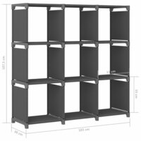 Kast met 9 vakken 103x30x107,5 cm stof grijs 8