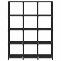 Kast met 12 vakken 103x30x141 cm stof zwart 2