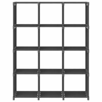 Kast met 12 vakken 103x30x141 cm stof grijs 2