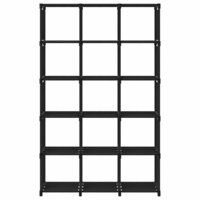 Kast met 15 vakken 103x30x175,5 cm stof zwart 2