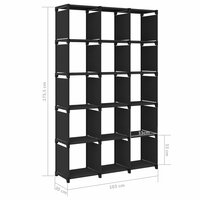 Kast met 15 vakken 103x30x175,5 cm stof zwart 8