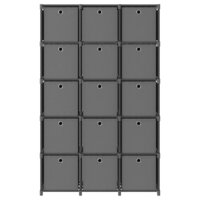 Kast met 15 vakken met boxen 103x30x175,5 cm stof grijs 2